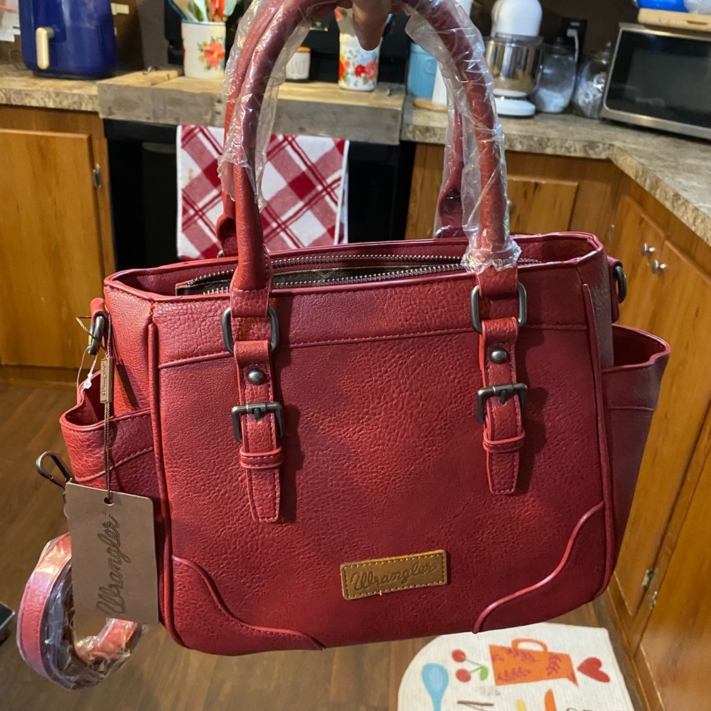 Wrangler Red Satchel with Sophisticated Design